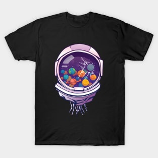 astronaut funny helmet space T-Shirt